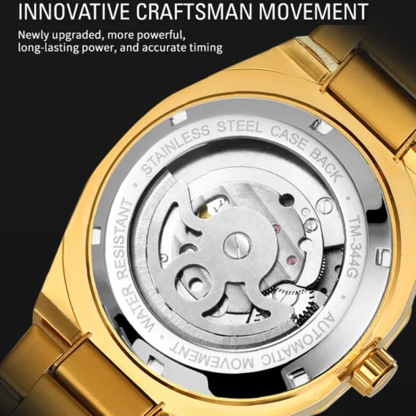 Skeleton mechanical watch for men