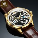 Mechanical wristwatch leather strap
