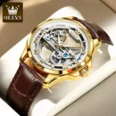 Mechanical wristwatch leather strap