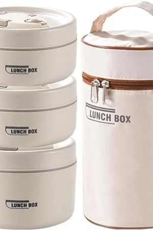 Portable Insulated Lunch Box Set – 3-Layer Stainless Steel