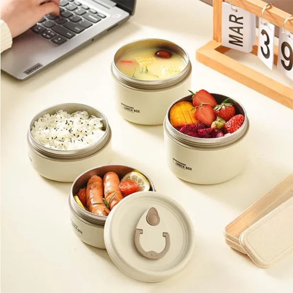 Portable Insulated Lunch Box Set – 3-Layer Stainless Steel - Image 6