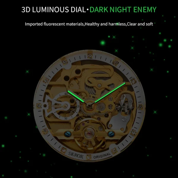 Skeleton mechanical watch for men
