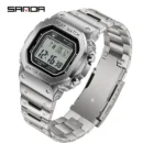 Men's Electronic Watch Square Waterproof Multi functional Wrist Watch Square Fashion Night Light Steel Digit Watches